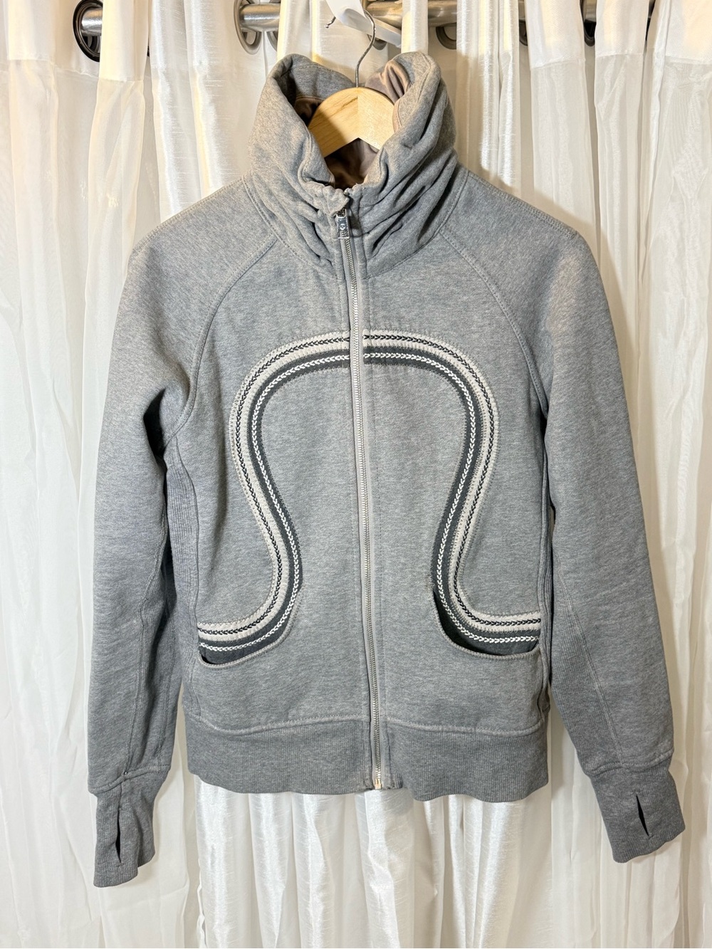 lululemon athletica Gray Full-Zip Funnel Neck Jacket